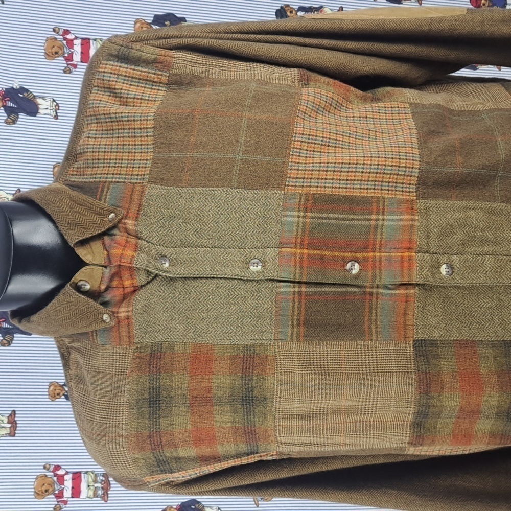 Redhead Patchwork Plaid Front Lined Brown & Orang… - image 1